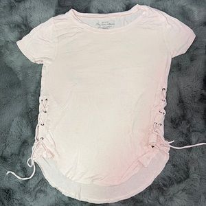 Hollister pink girl shirt with string lace side must have collection